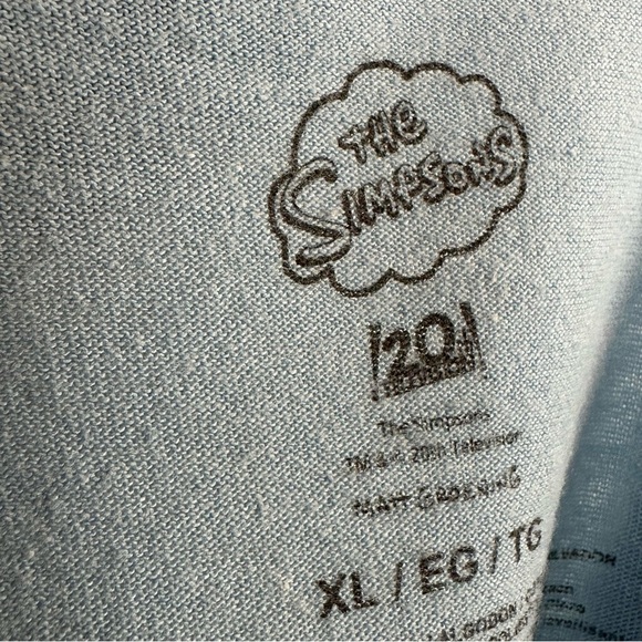 Vintage 90s The Simpsons Family Couch Graphic Tee T-Shirt XL Blue Hard to Find🗡️ - Picture 5 of 6